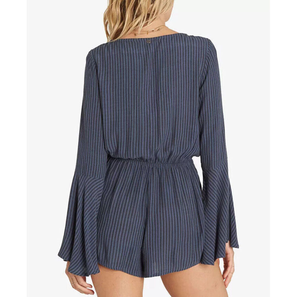Billabong Women's Sitting Pretty Striped Romper Swim Cover-Up L Large - Picture 2 of 2